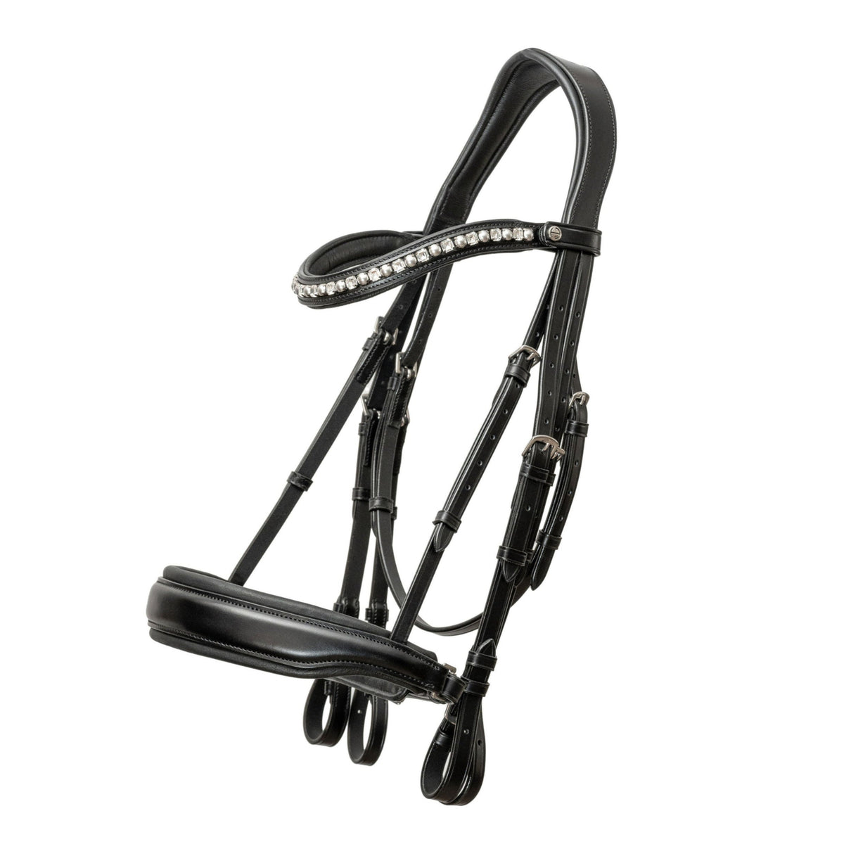Brixton Non-Patent Black Leather Double Bridle - UPDATED DESIGN