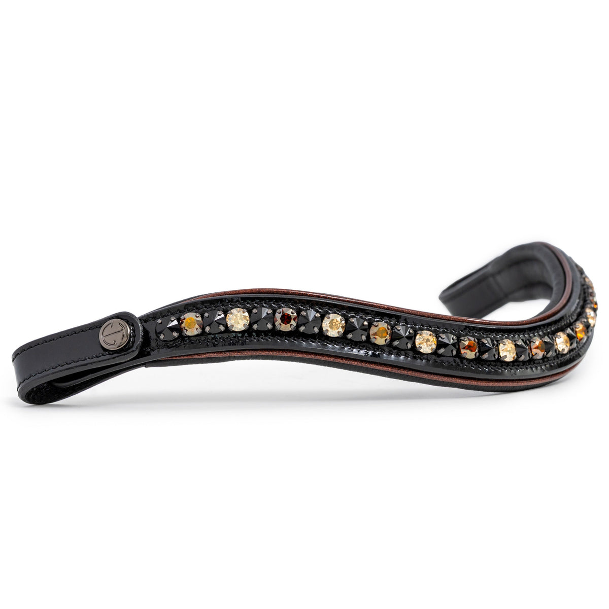 🤎 The Aachen Rolled Black Patent Leather Snaffle Bridle