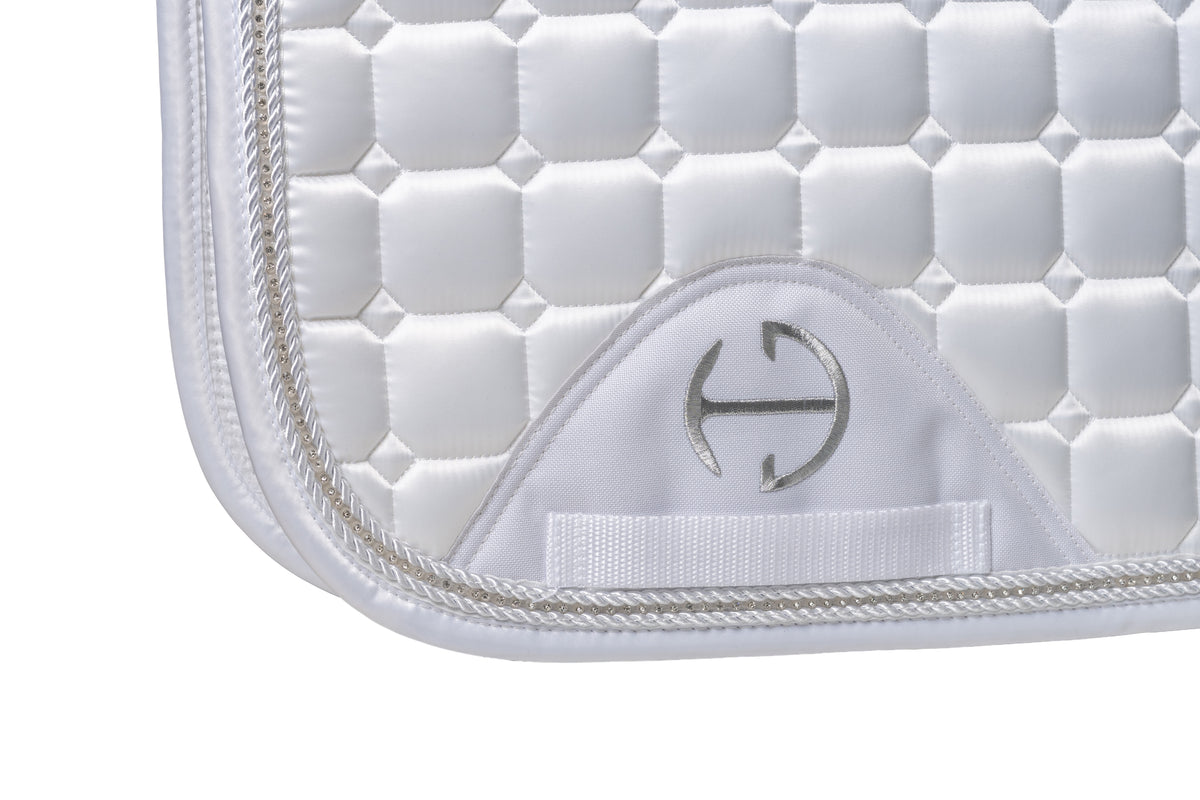 Satin Classic Dressage Saddle Pad - White