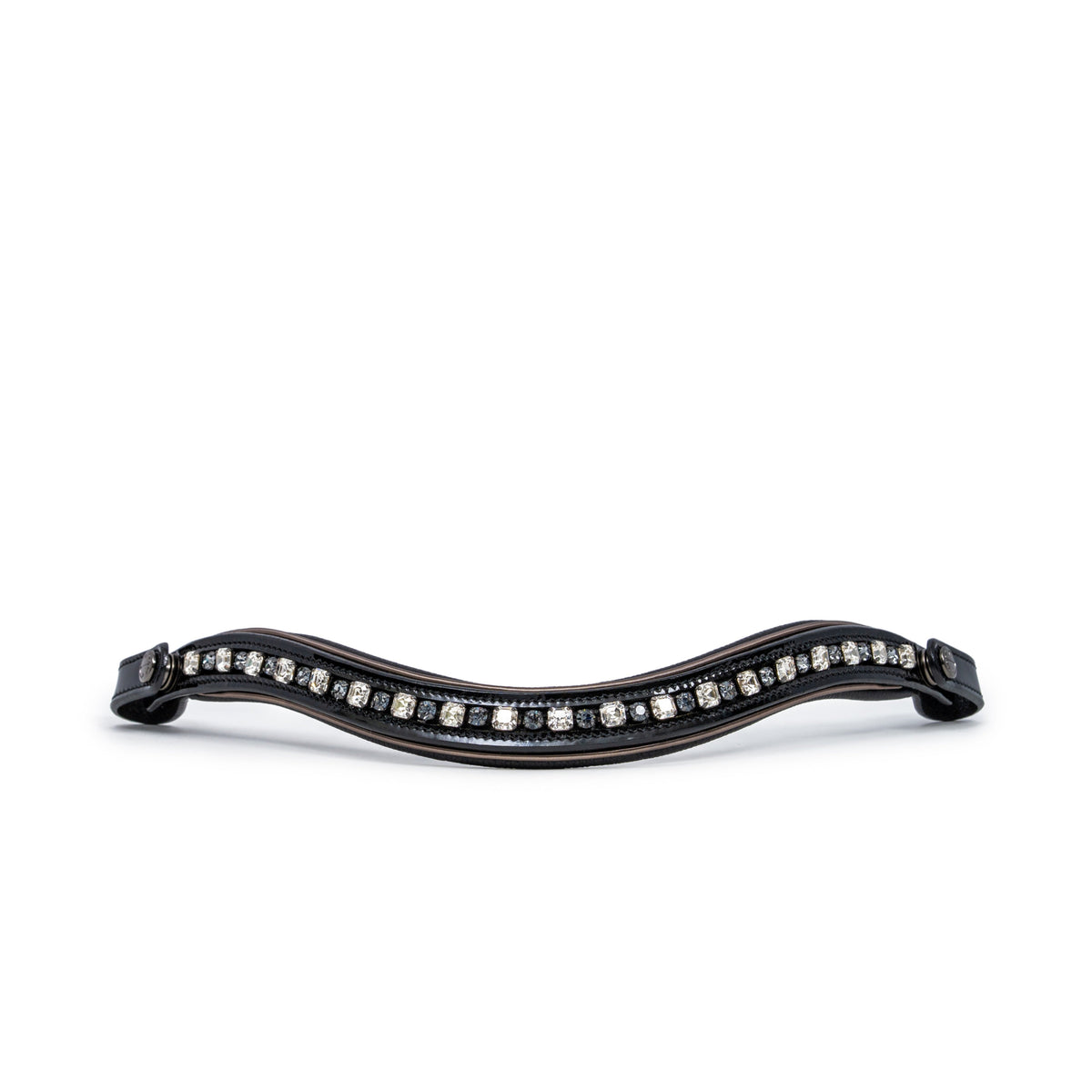 Ocala Black Patent Leather Snaffle Bridle With Removable Flash