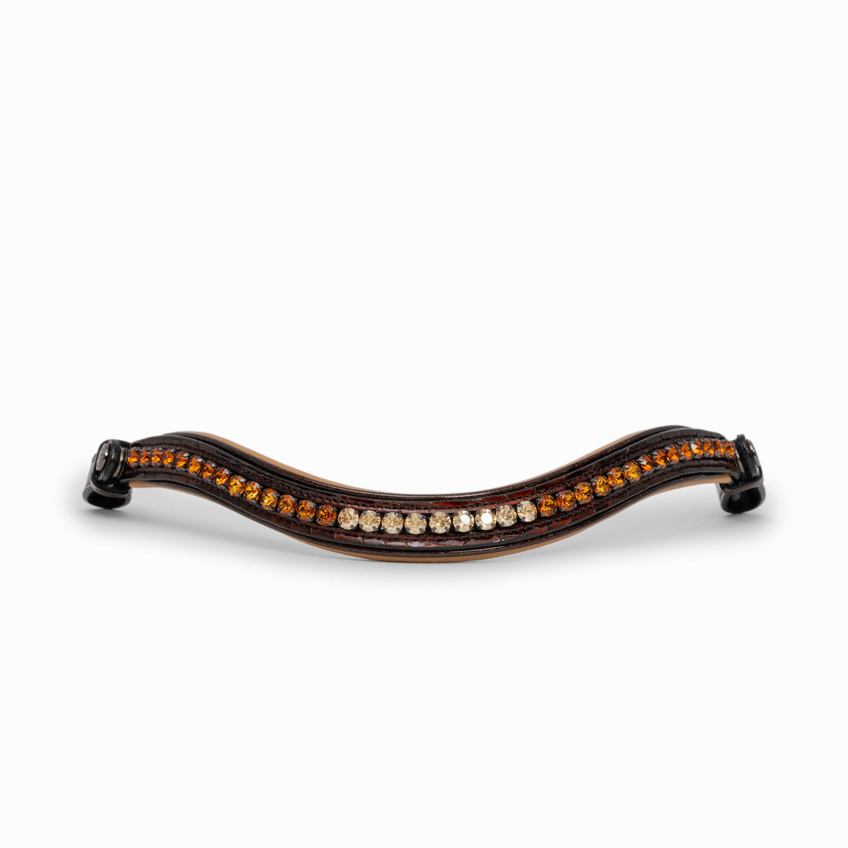 The Solana: Limited Edition Whiskey Croc Black Leather Snaffle Bridle