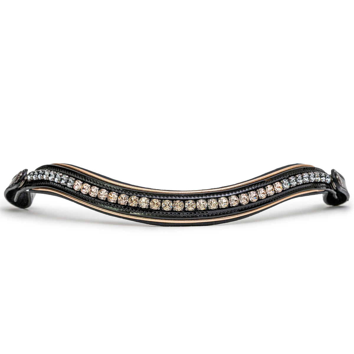 🖤 The Gotham Black Patent Snaffle Bridle – Patent Leather | Croc Print | Ombre Austrian Crystal Browband