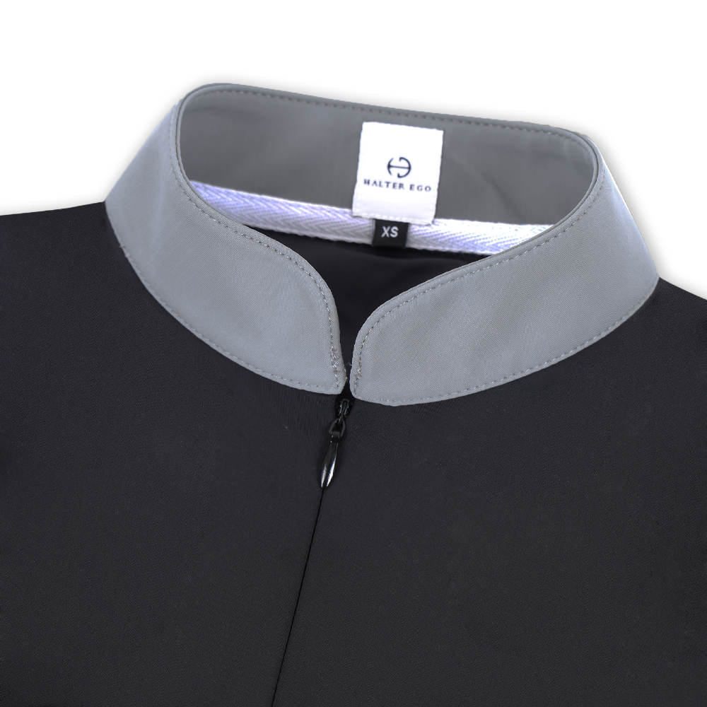 Roxana - Black & Luxe Gray Long Sleeve Riding Shirt