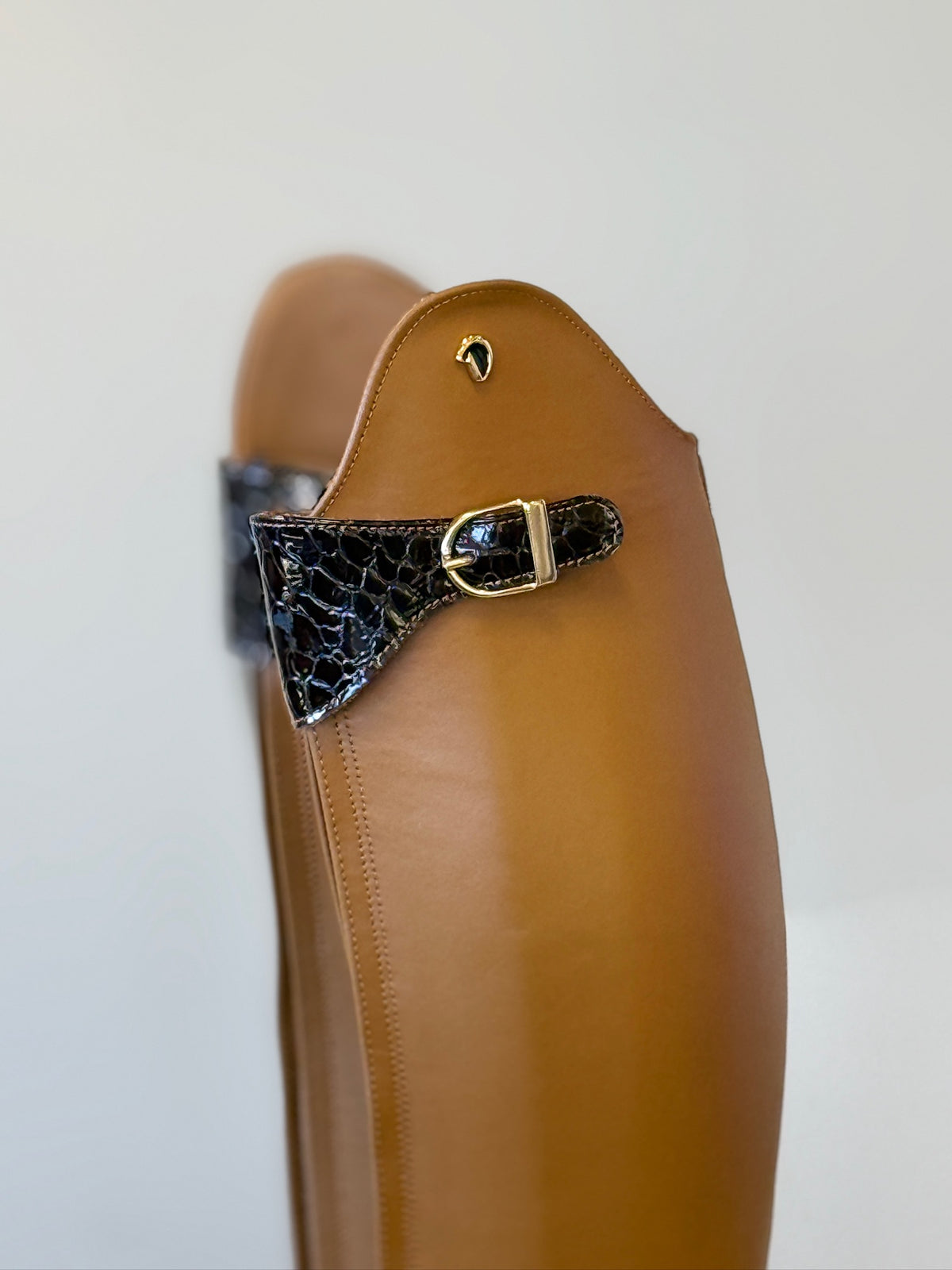 Derby Polo Boots - Cognac & Brown Patent Croc