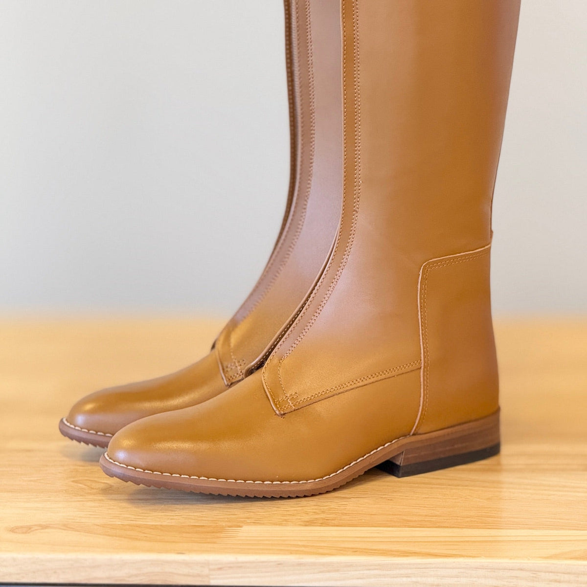 Derby Polo Boots - Cognac & Brown Patent Croc