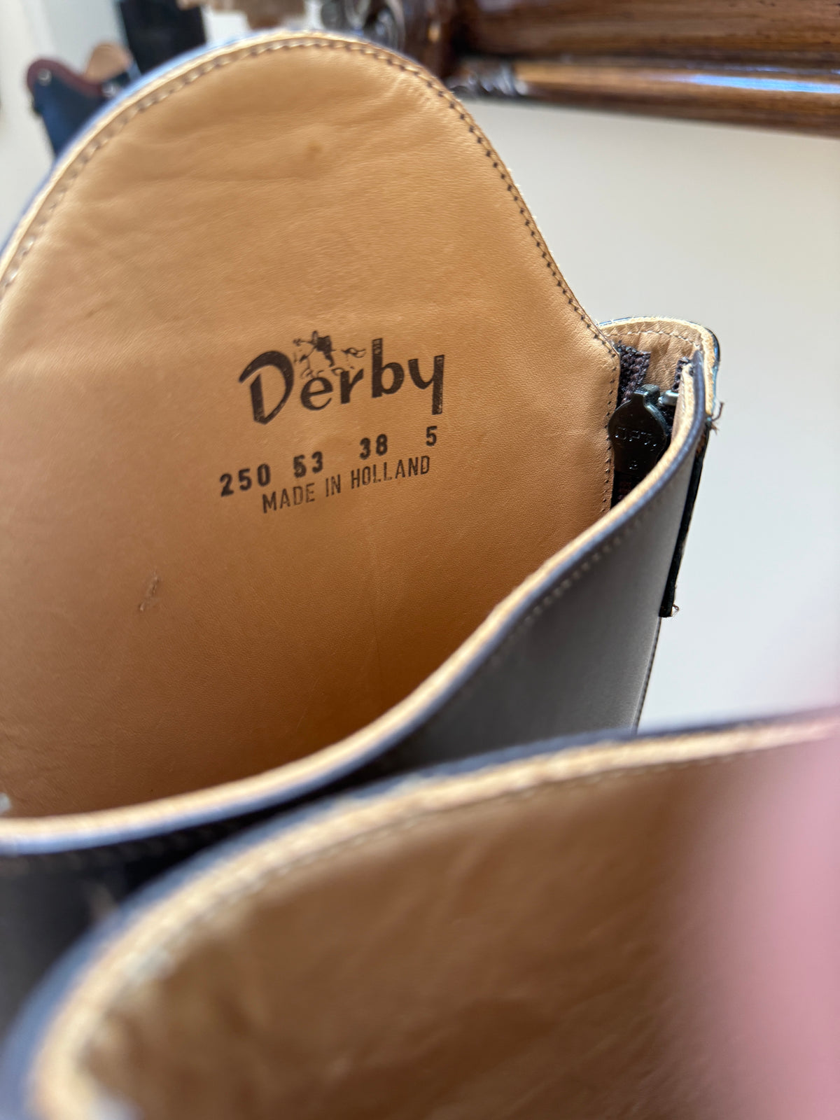 Derby Polo Boot - Dark Brown Leather & Brown Patent Croc