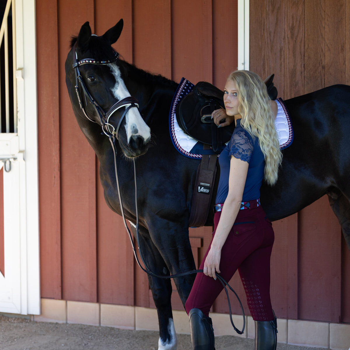Limited Edition TEAM USA Satin Classic Jump Saddle Pad