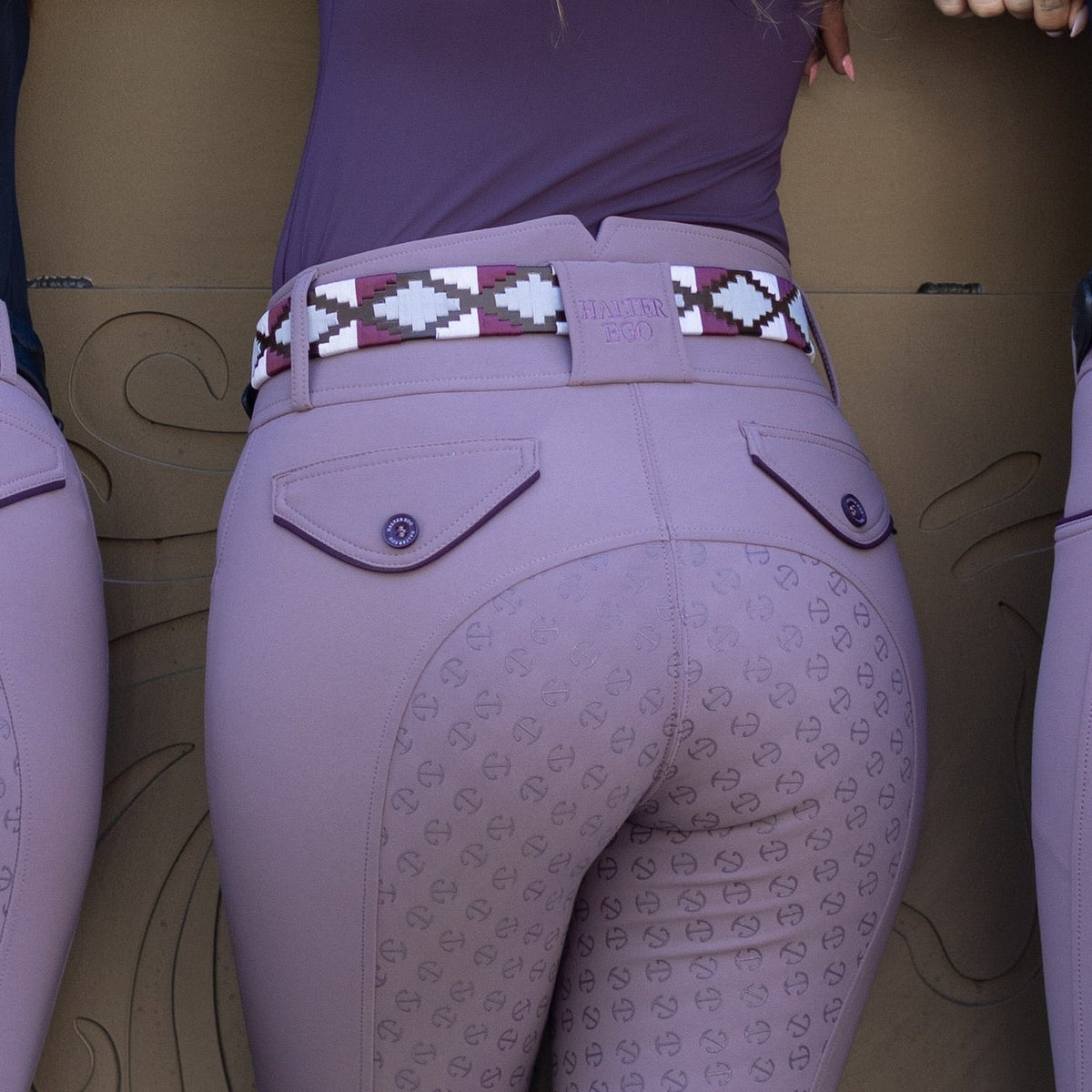 Viñedo - Burgundy, Lavender Ice Blue, Brown & Ivory Brown Leather Polo Belt