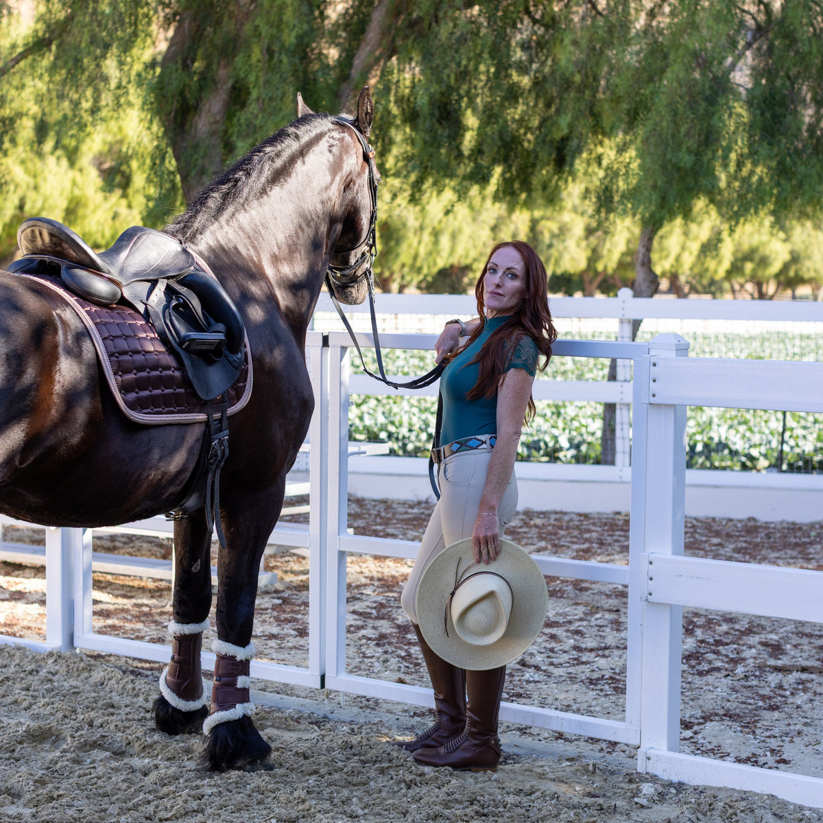 Satin Classic Dressage Saddle Pad - Gilded Mocha