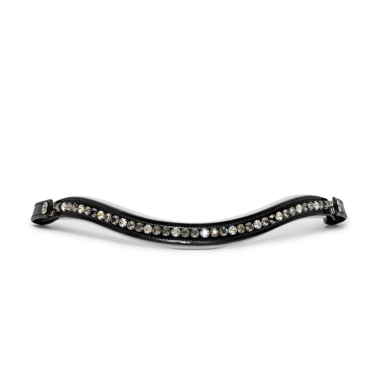 ❄️ Mont Blanc Black Patent Double Bridle With White Padding