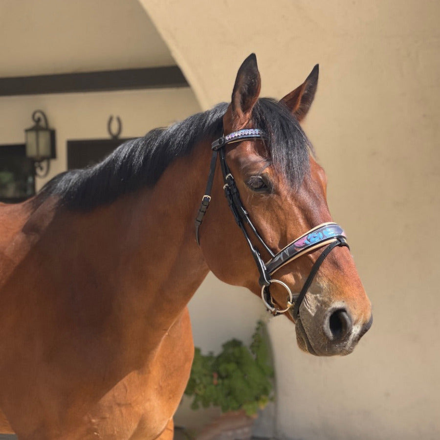 Fleur Snaffle Bridle - Cream Padding