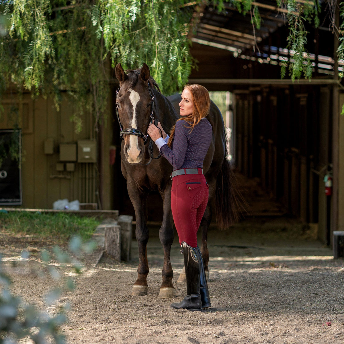 Kimberly Full Seat Breeches - Burgundy