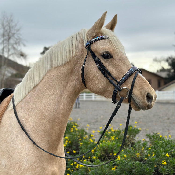 Fleur Snaffle Bridle - Cream Padding