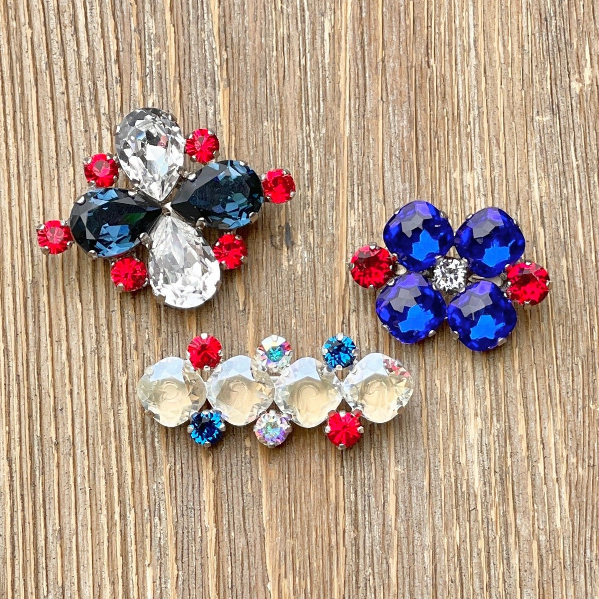 Lola Crystal Stock Pin - Majestic Blue & Scarlet