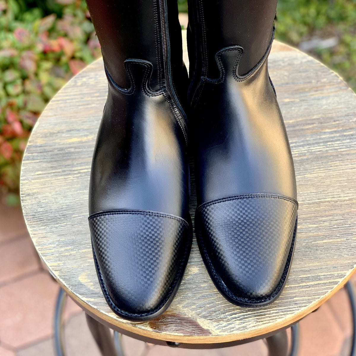 Derby Prestige Riding Boots - Black with Carbon Tech Top Design and Toe Cap