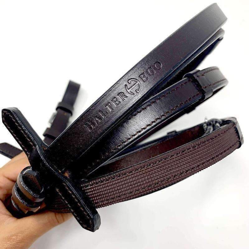 Halter Ego® Luxury Rubber Grip Lined Flat Leather Reins