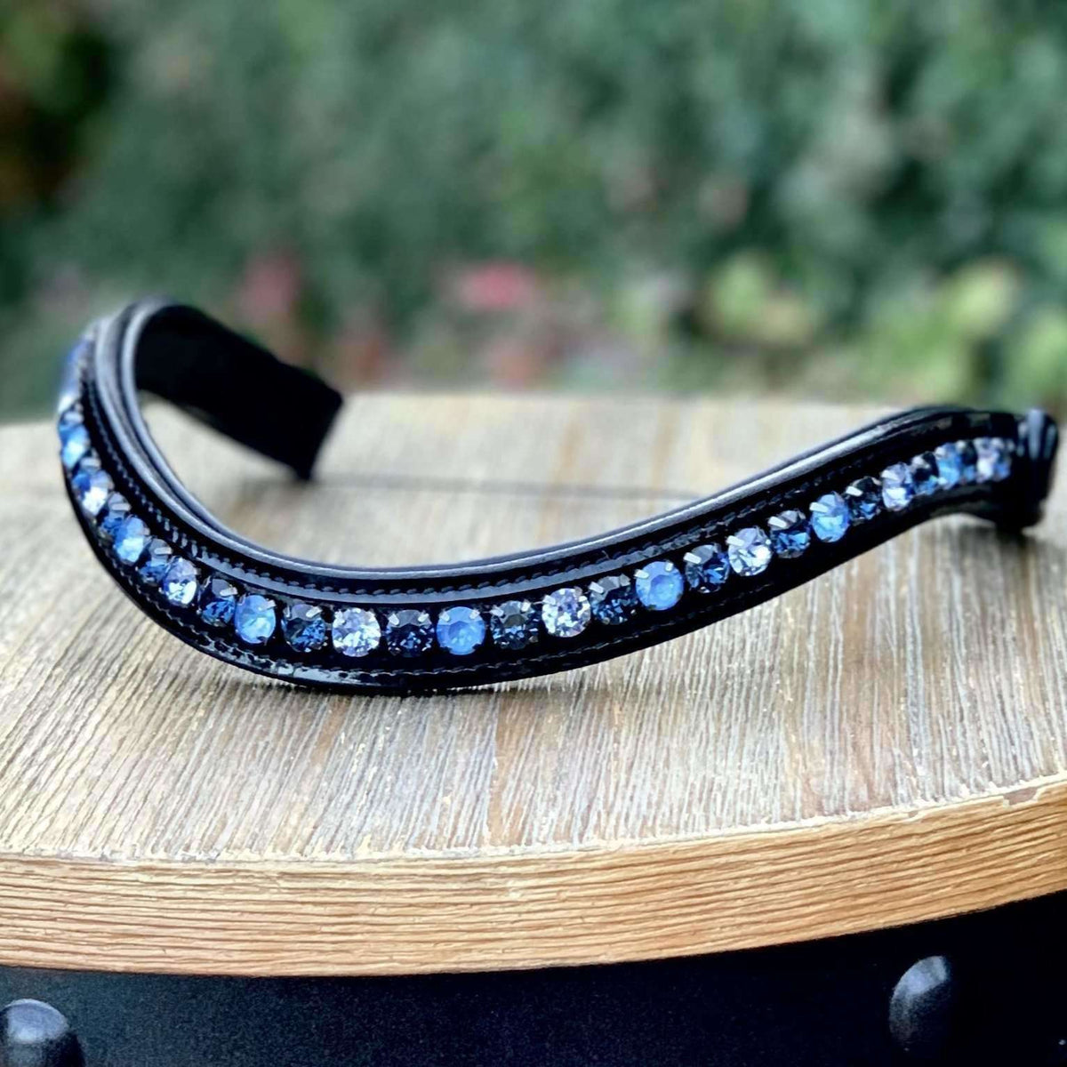 Halter Ego® Austrian Crystal Patent Browband - Moody Blues
