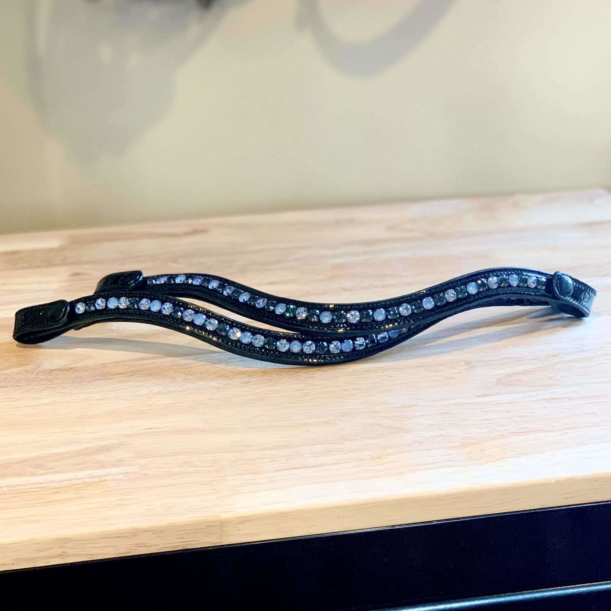 Halter Ego® Austrian Crystal Patent Browband - Moody Blues