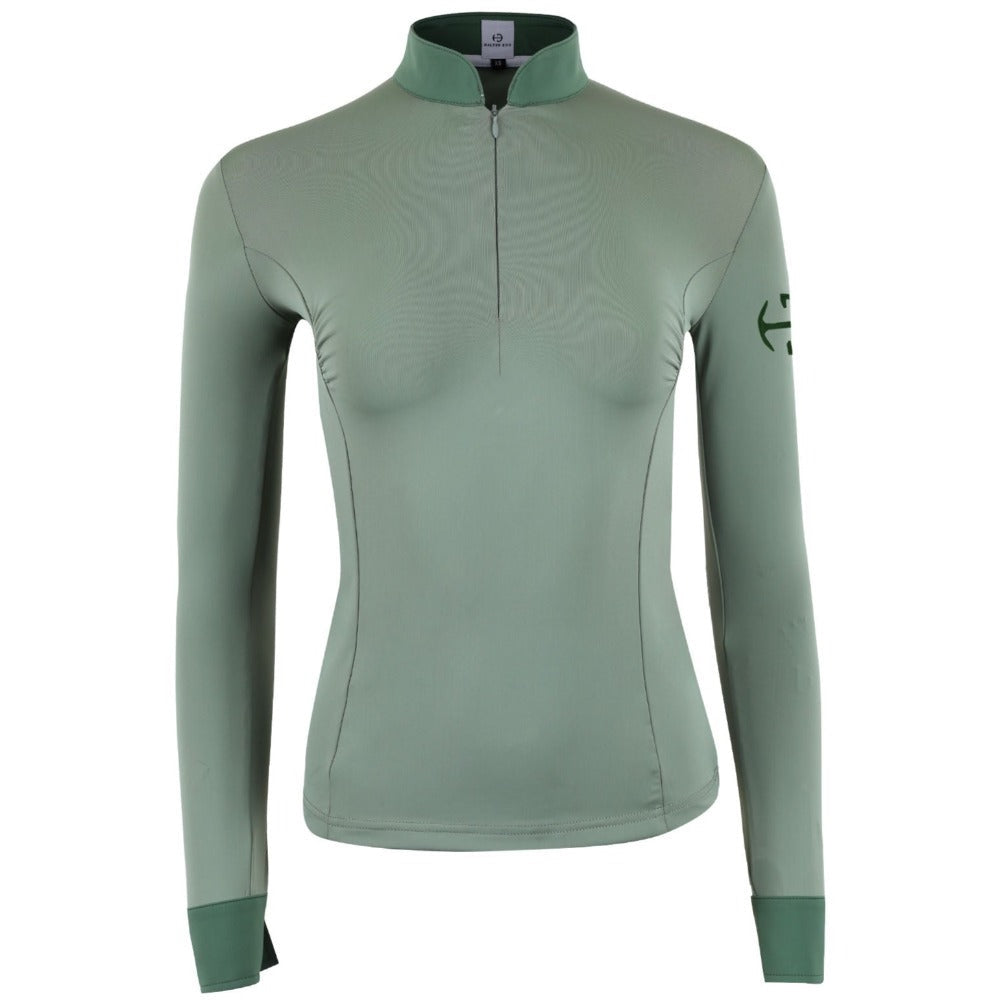 Roxana - Sage & Hunter Green Long Sleeve Riding Shirt