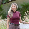 Tara Short Sleeve Lace Competition Shirt - Burgundy