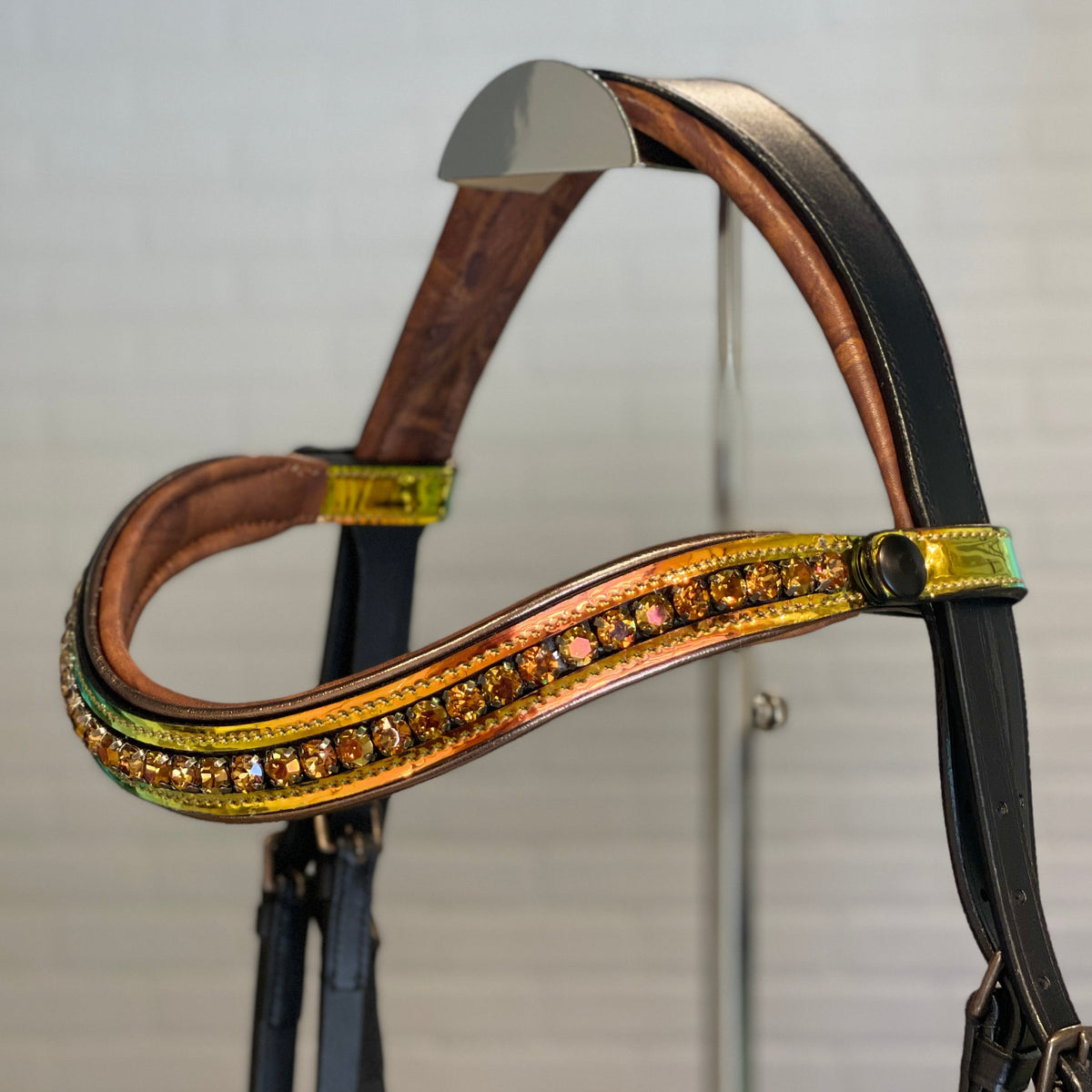 The Electric Daisy Patent Leather Snaffle Bridle