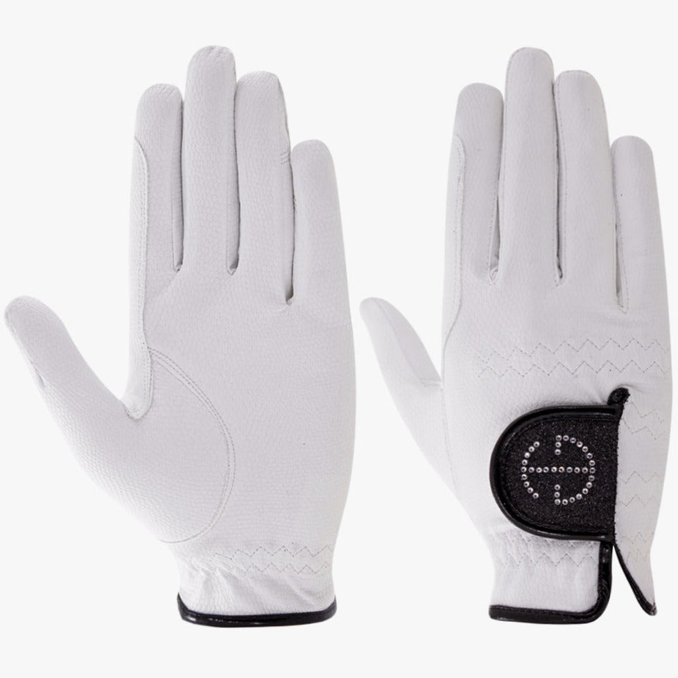 Halter Ego® Competition Gloves - Jet Black Glitter &amp; Crystal Logo