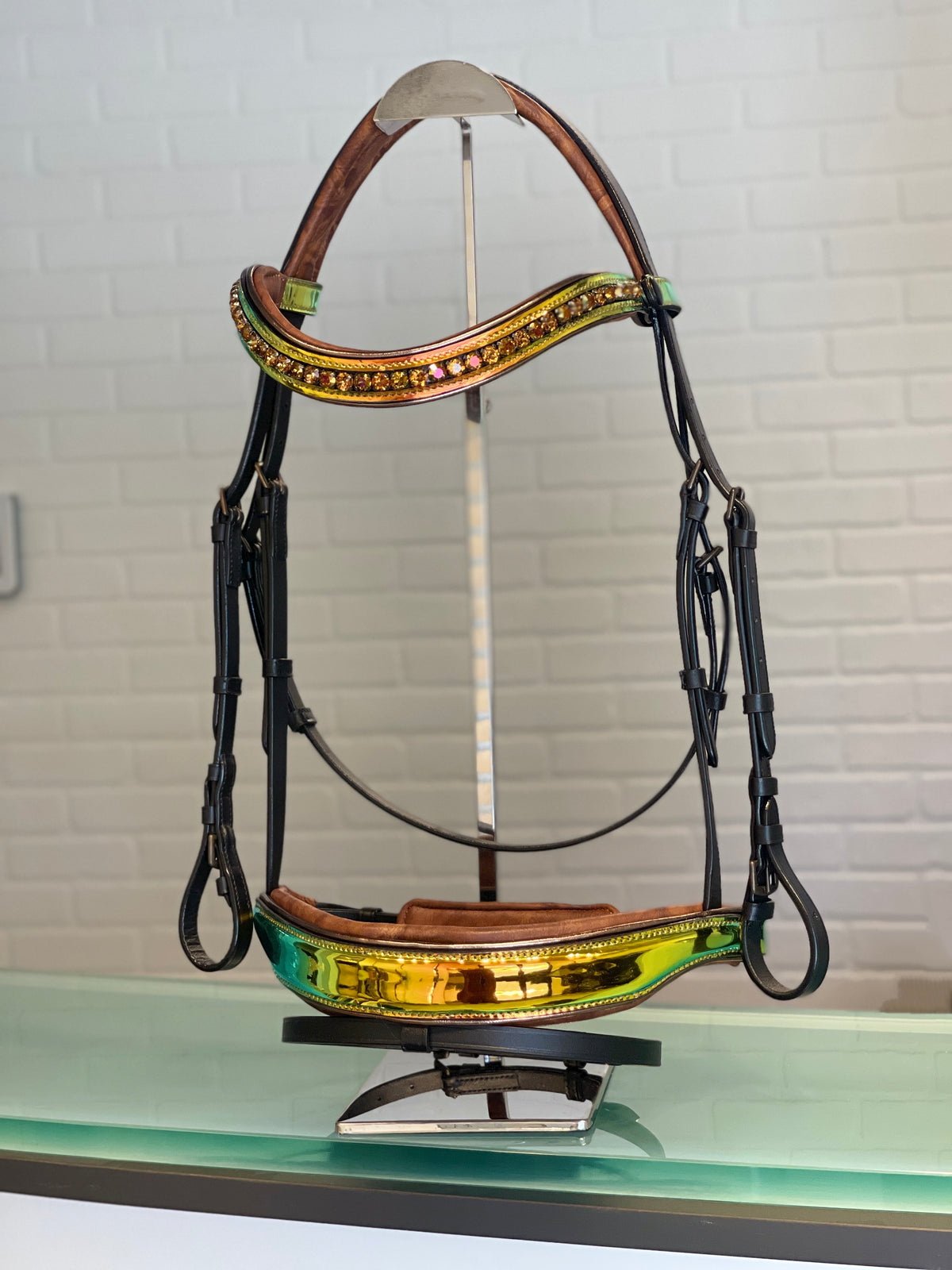The Electric Daisy Patent Leather Snaffle Bridle