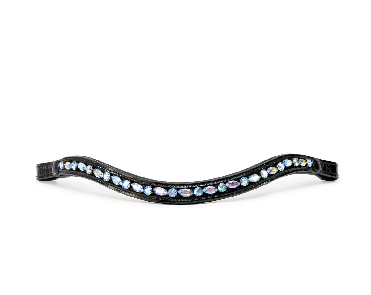 Paris Navette Crystal Patent Midline Browband - Light Sapphire Shimmer