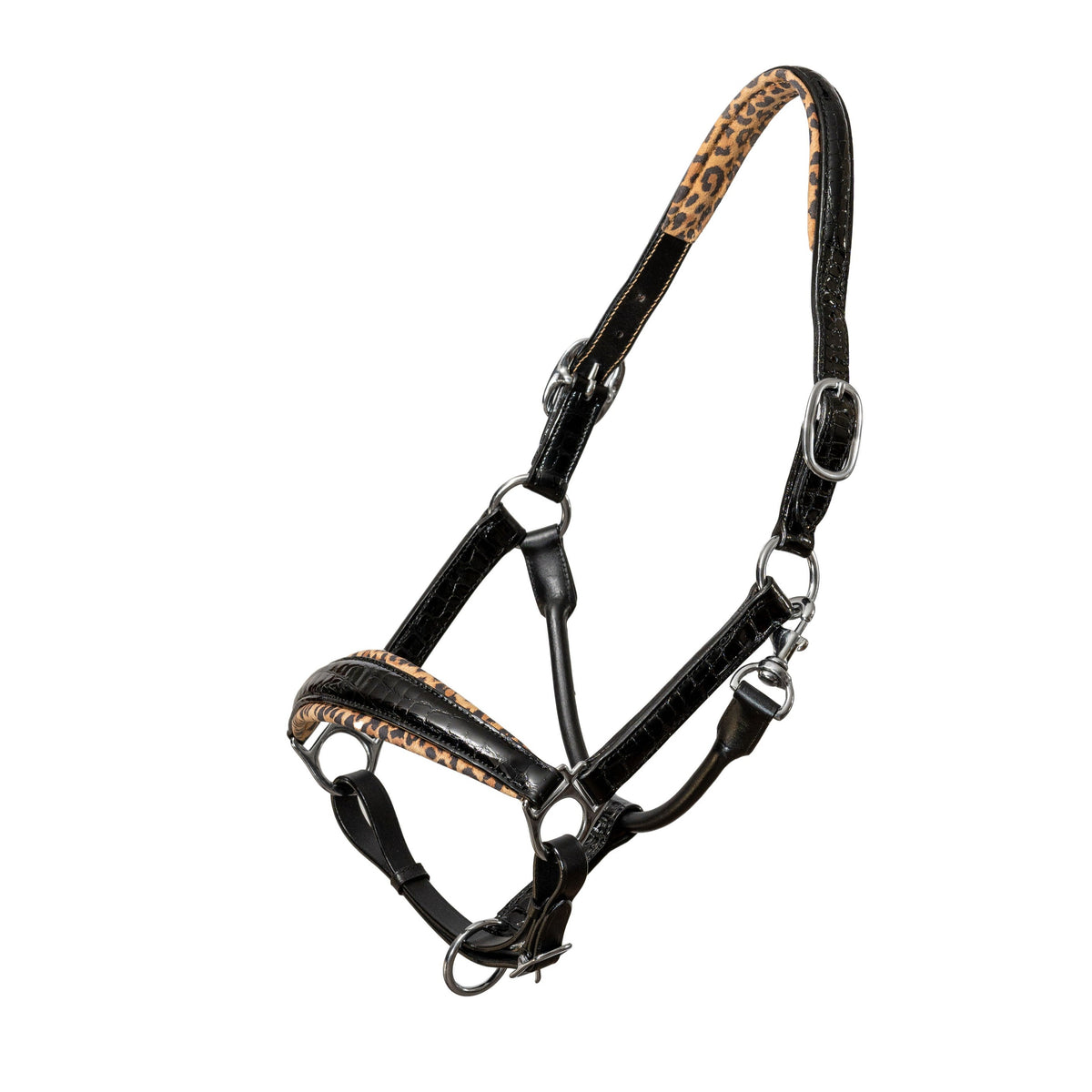 Black Patent Croc Safari Halter