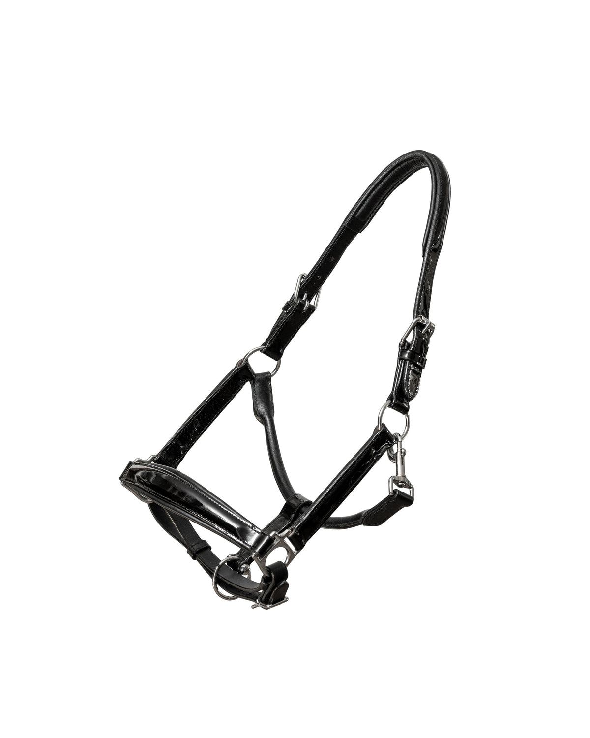 Limited Edition Black Patent Conical Padded Halter