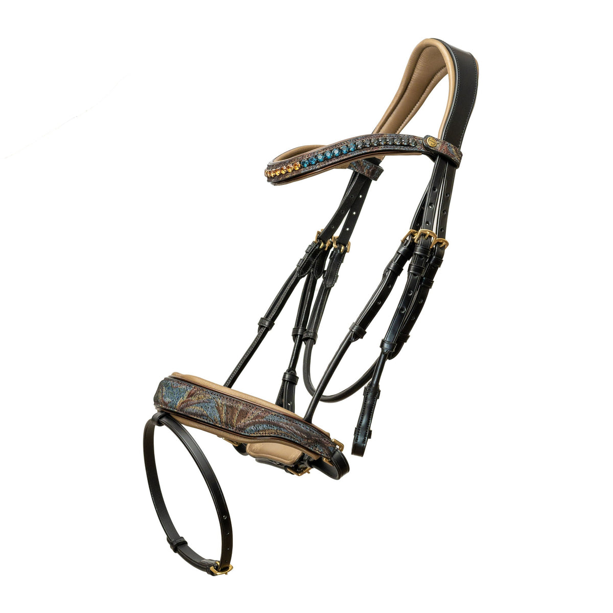 Aspen Brown Leather Snaffle Bridle with Removable Flash