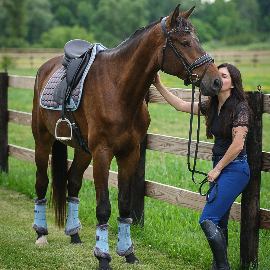 Romance Collection Satin Classic Dressage Saddle Pad (Cob) - Slate Luxe