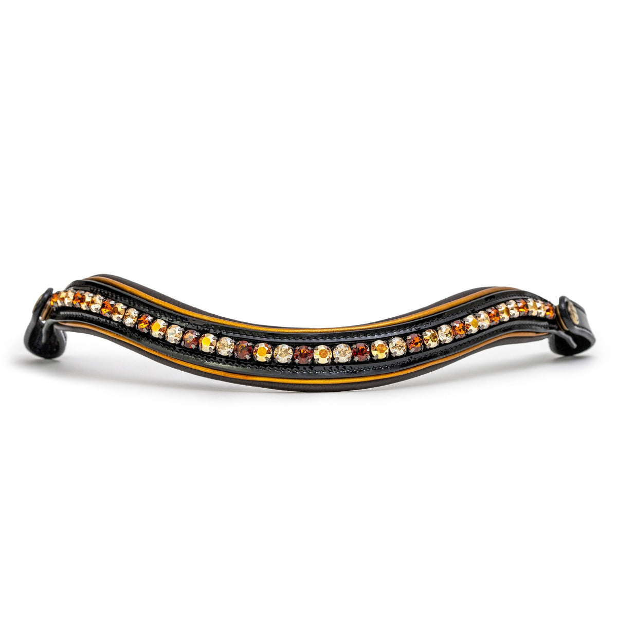Black Patent Browband with Snaps