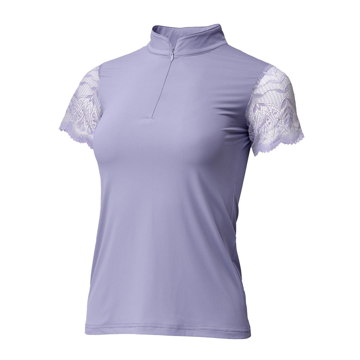 Charlie Short Sleeve Lace Riding Shirt - Light Amethyst