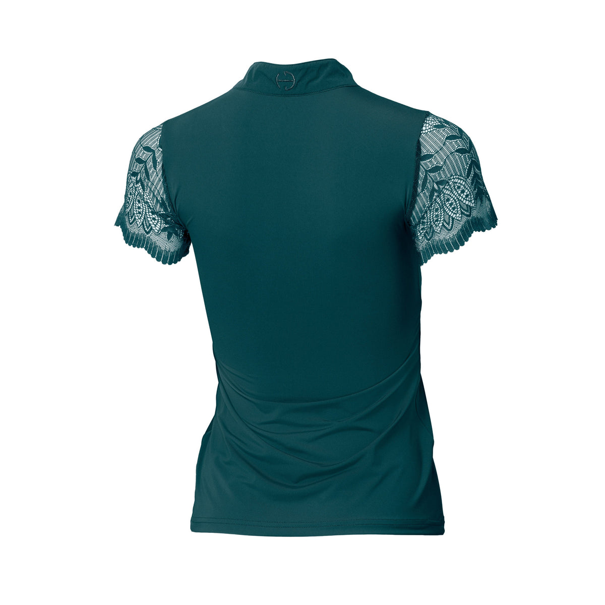 Charlie Short Sleeve Lace Riding Shirt - Emerald Green