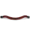 Limelight Two Row Wave Browband - Scarlet Flame