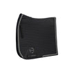 European Cotton Dressage Saddle Pad - Black with Crystal & Gunmetal Trim