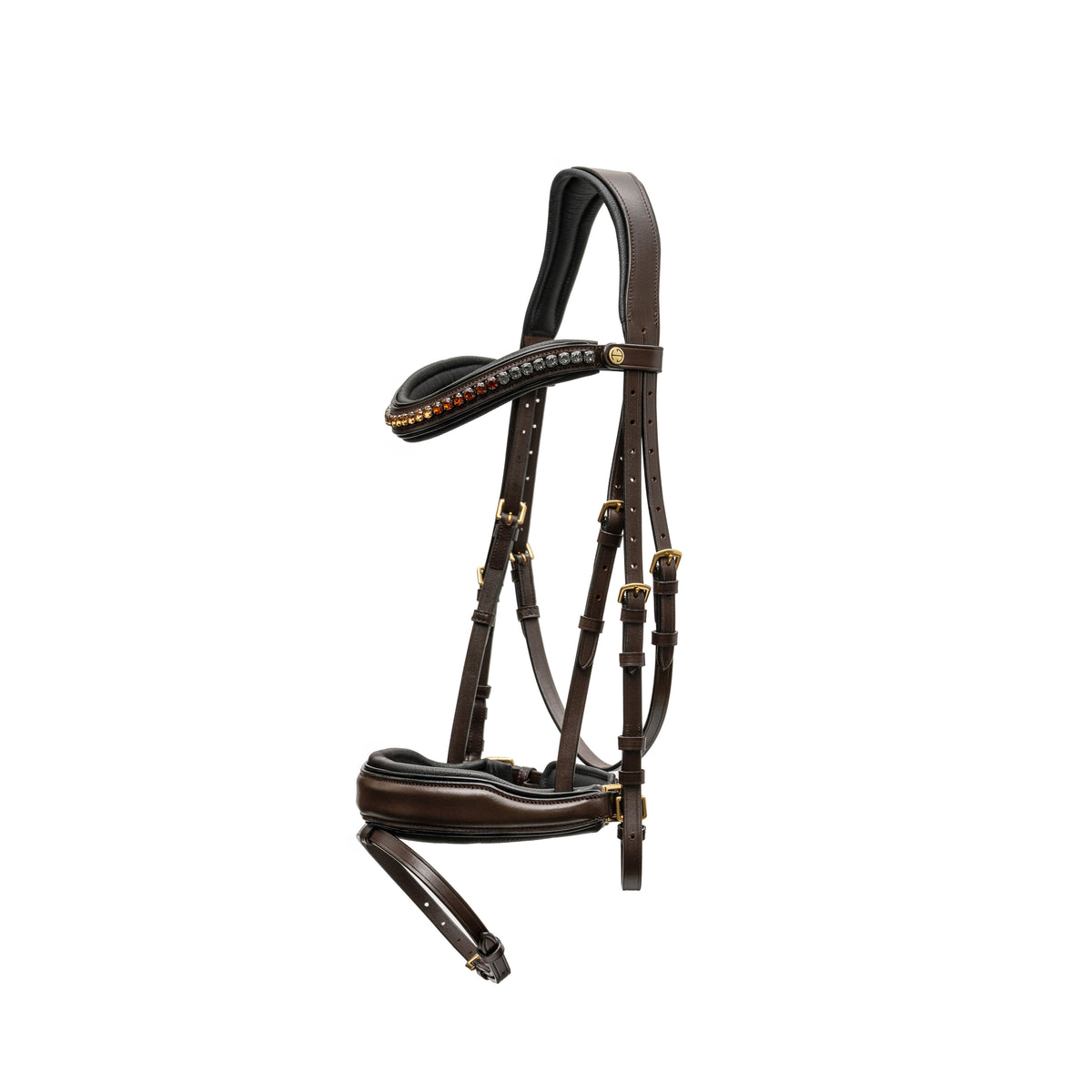 The Sarah - Maple Brown Leather Snaffle Bridle with Removable Flash