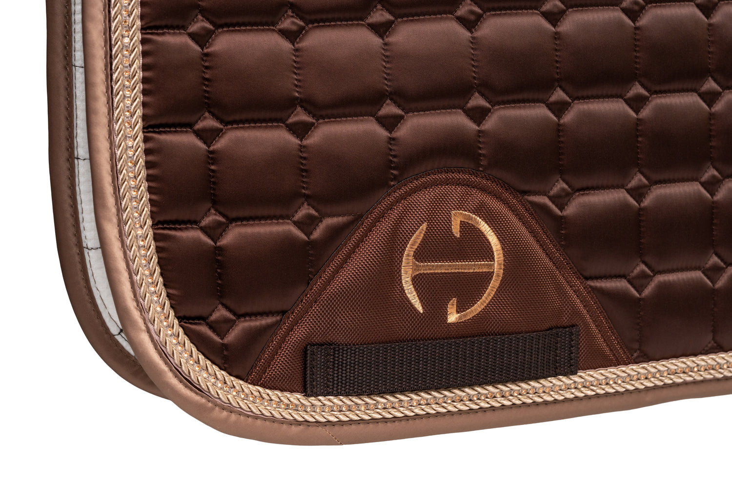 Satin Classic Dressage Saddle Pad - Gilded Mocha - Cob
