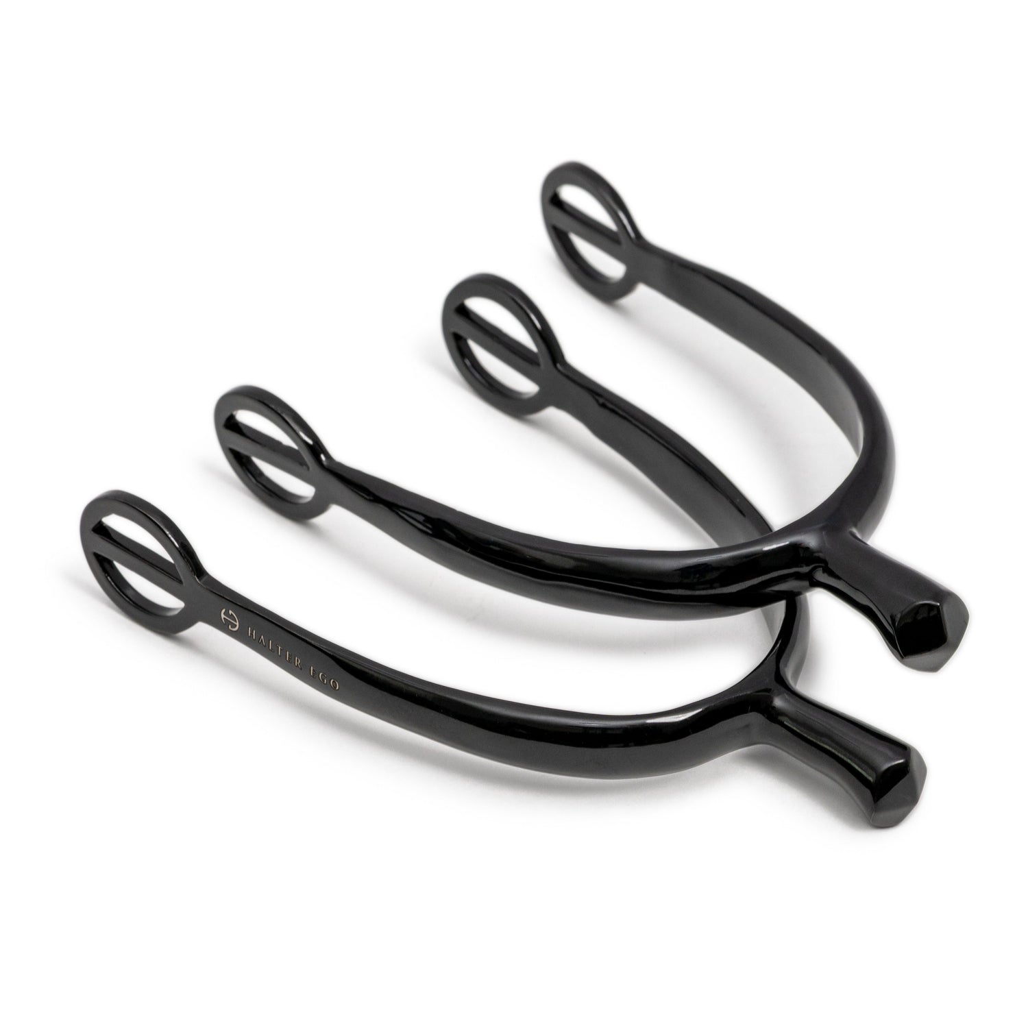 Gloss Black Spurs With 3D Shank