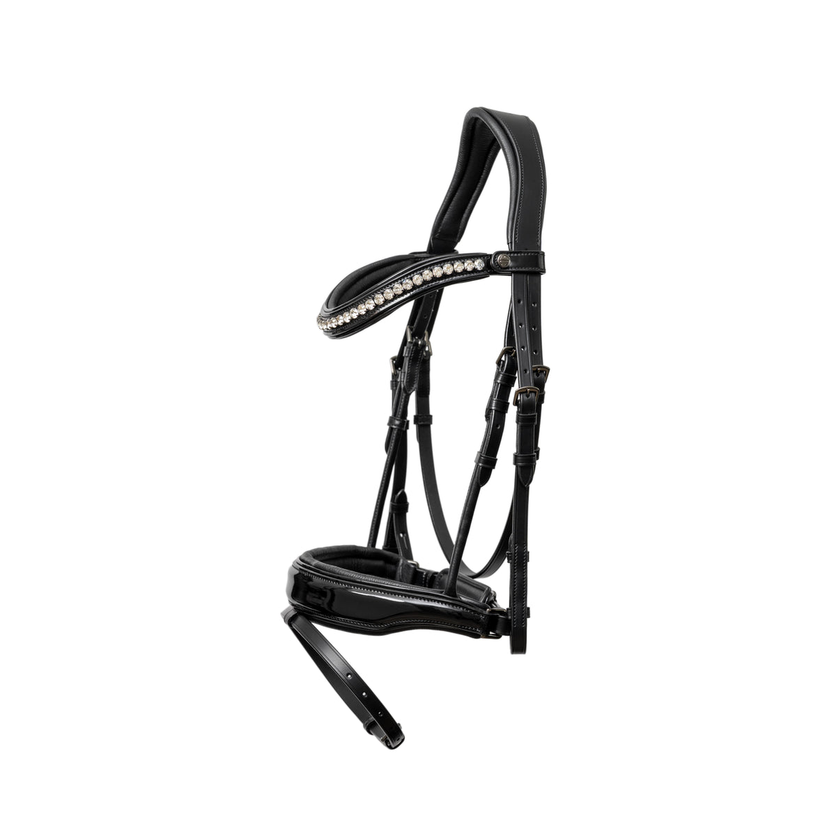 Valentina Black Patent Sparkle Snaffle Bridle