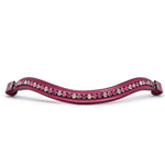 Pink leather browband with pink crystals