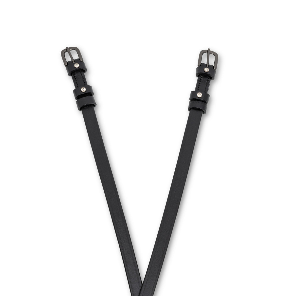 Brixton Black Leather & Clear Crystal Rivet Spur Straps