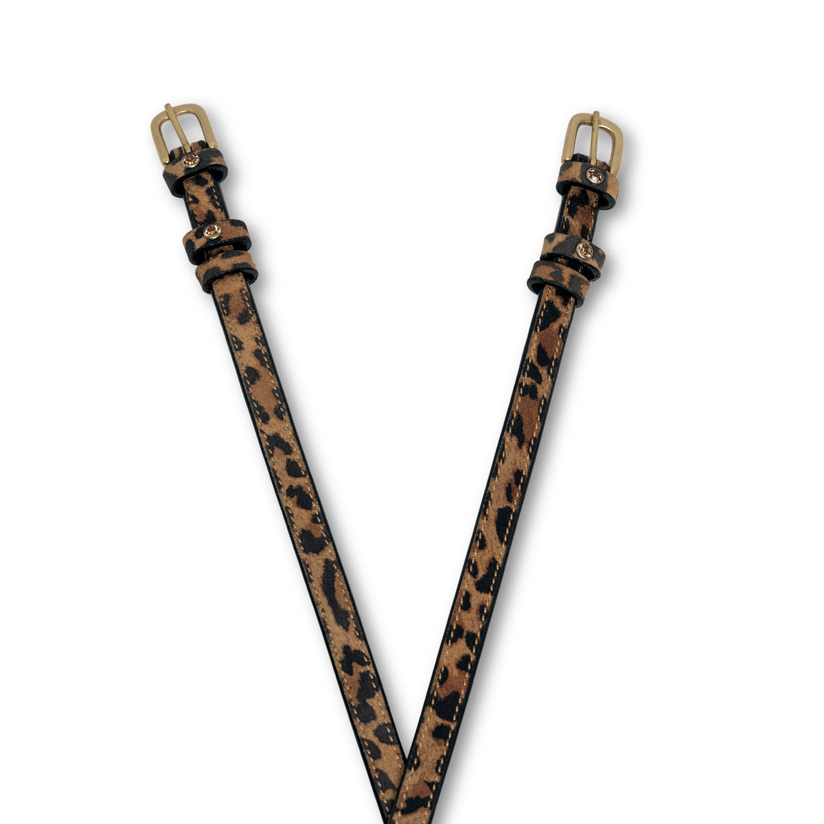 Safari Print Leather Spur Straps