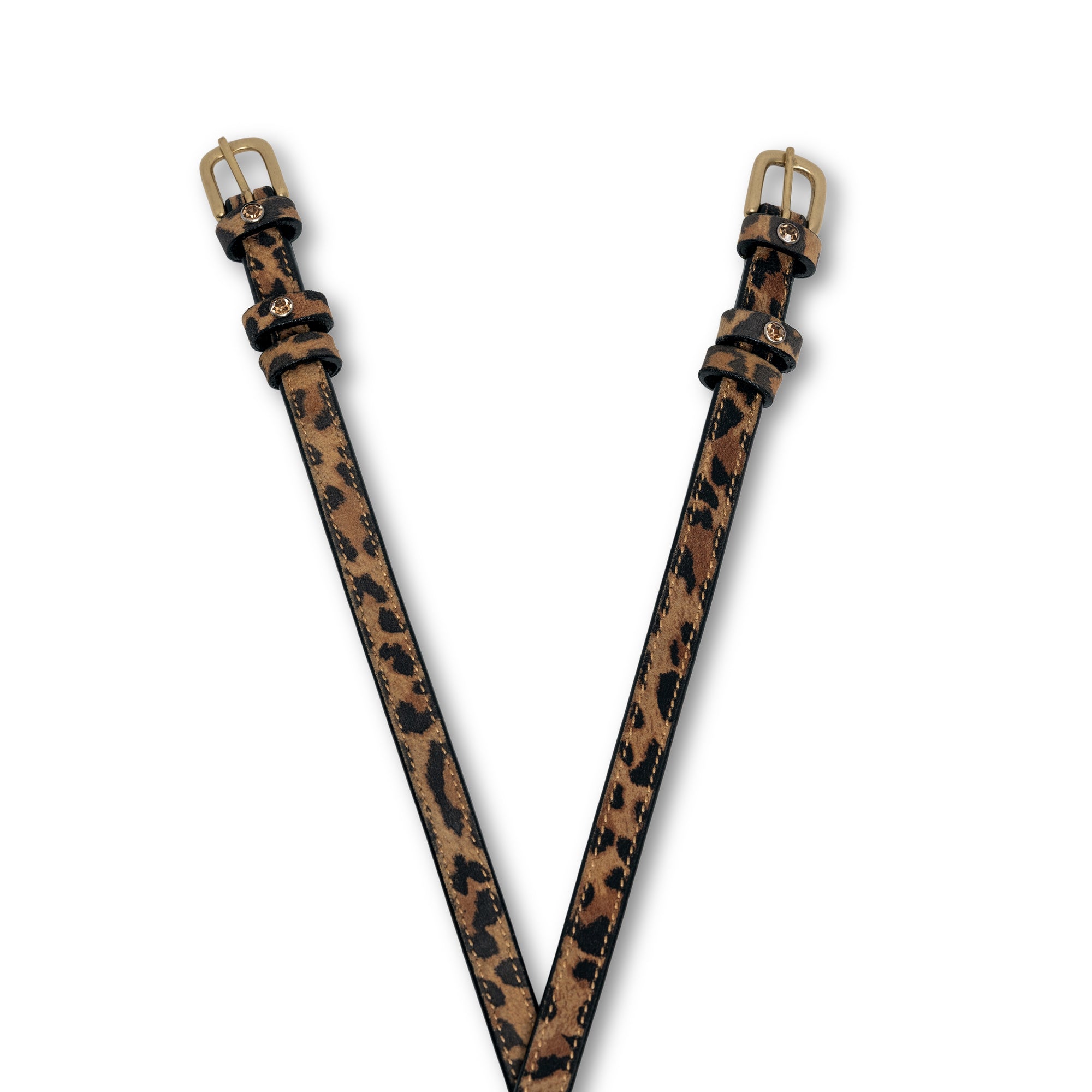 Safari Print Leather Spur Straps