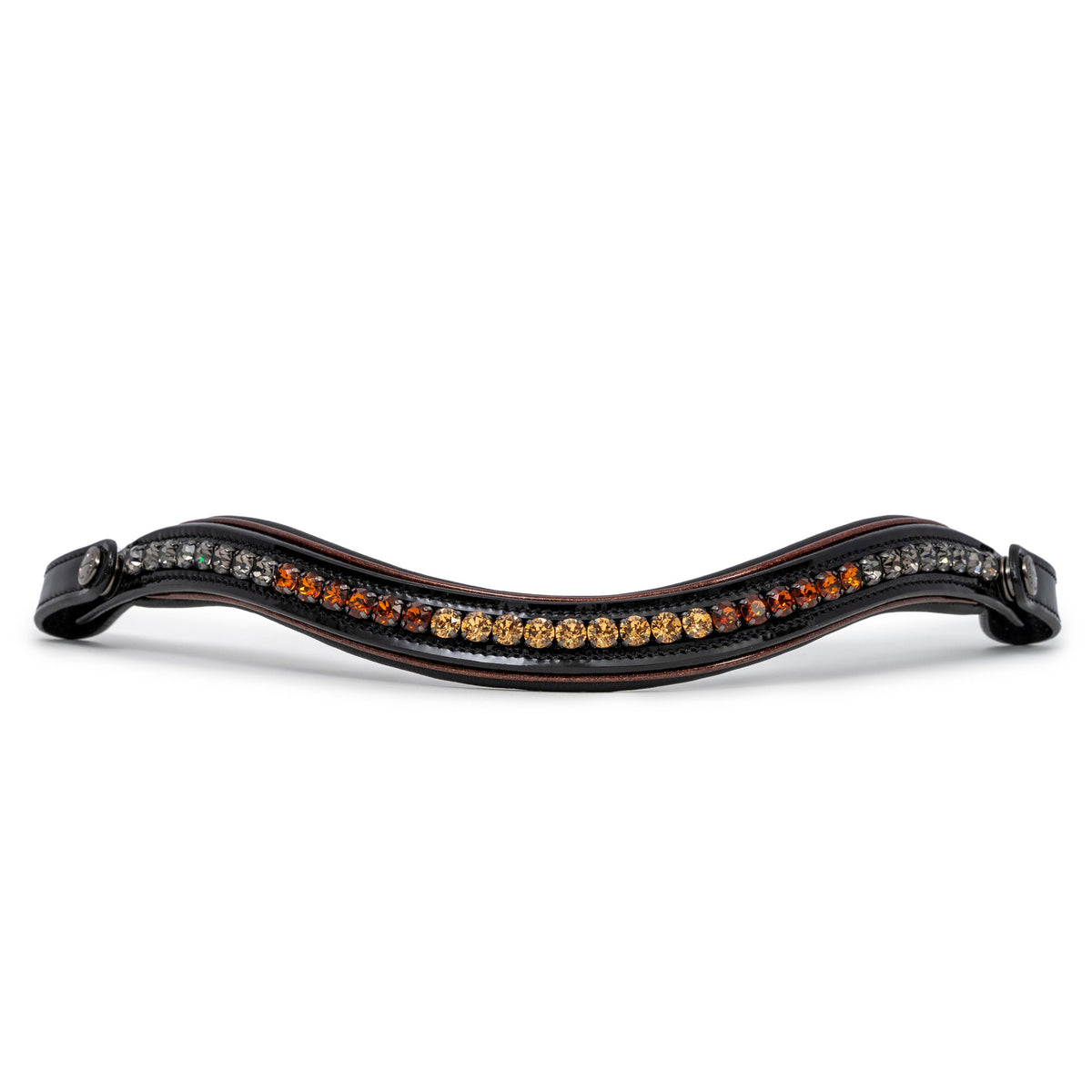 🤎 The Aachen Rolled Black Patent Leather Double Bridle