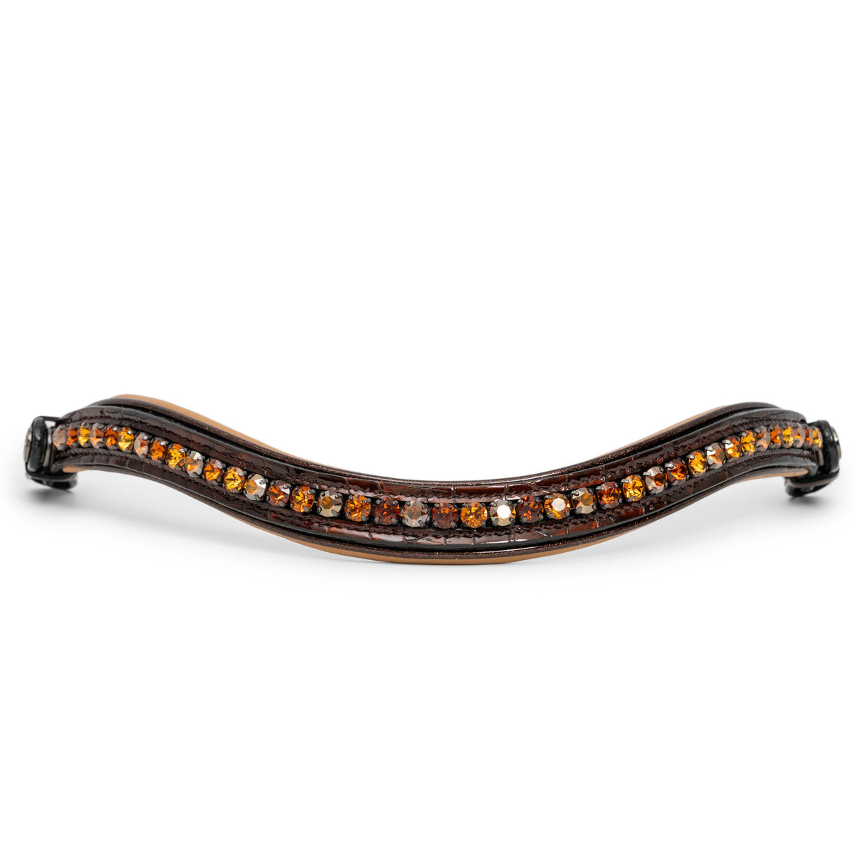 Limited Edition Whiskey Croc Black Leather Double Bridle