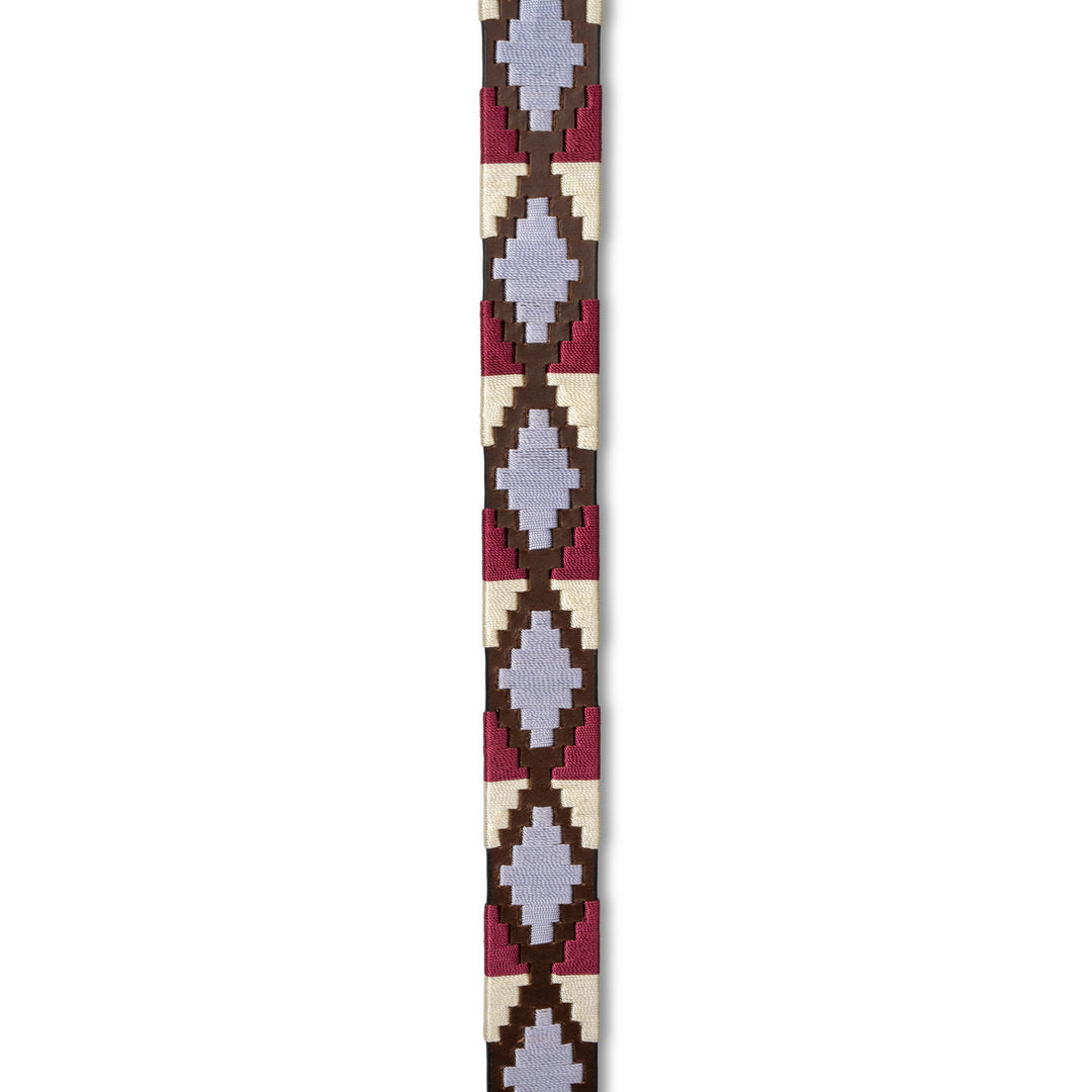 Viñedo - Burgundy, Lavender Ice Blue, Brown & Ivory Brown Leather Polo Belt