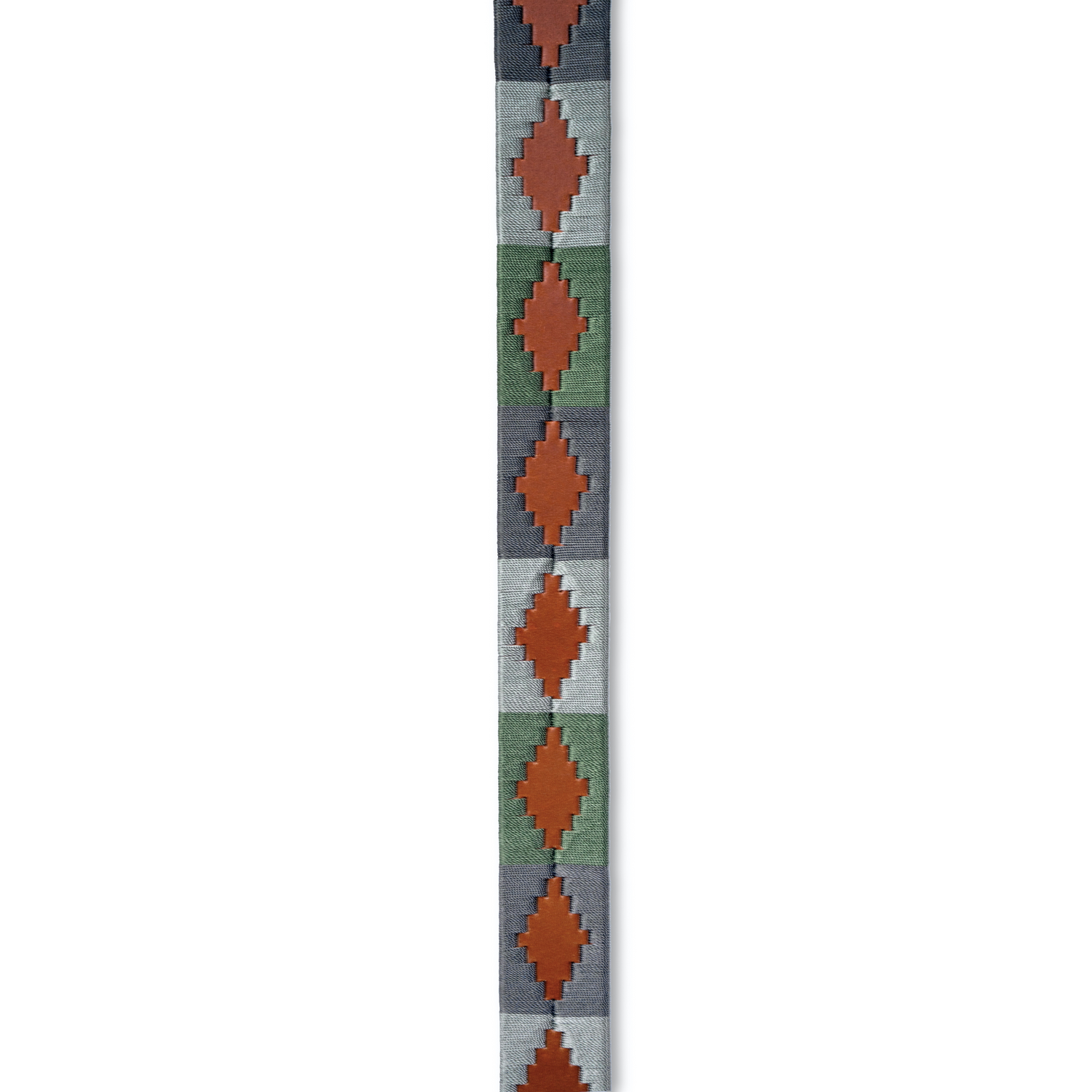 El Valle  - Sage Green, Willow & Silver Cognac Leather Polo Belt