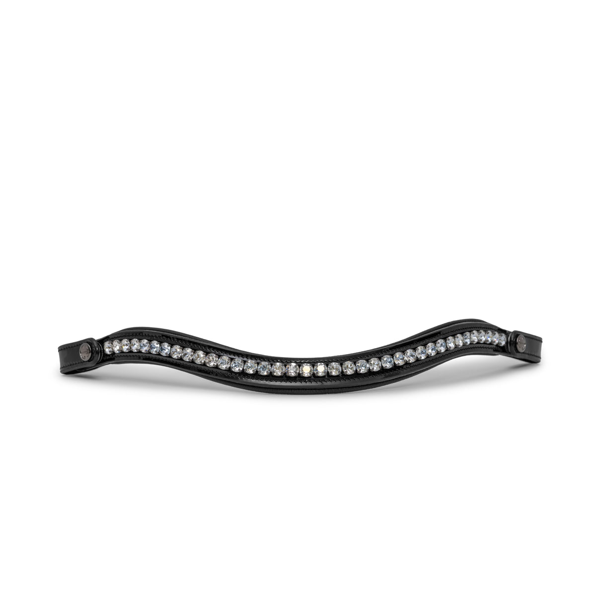 Runway Black Patent Browband With Snaps